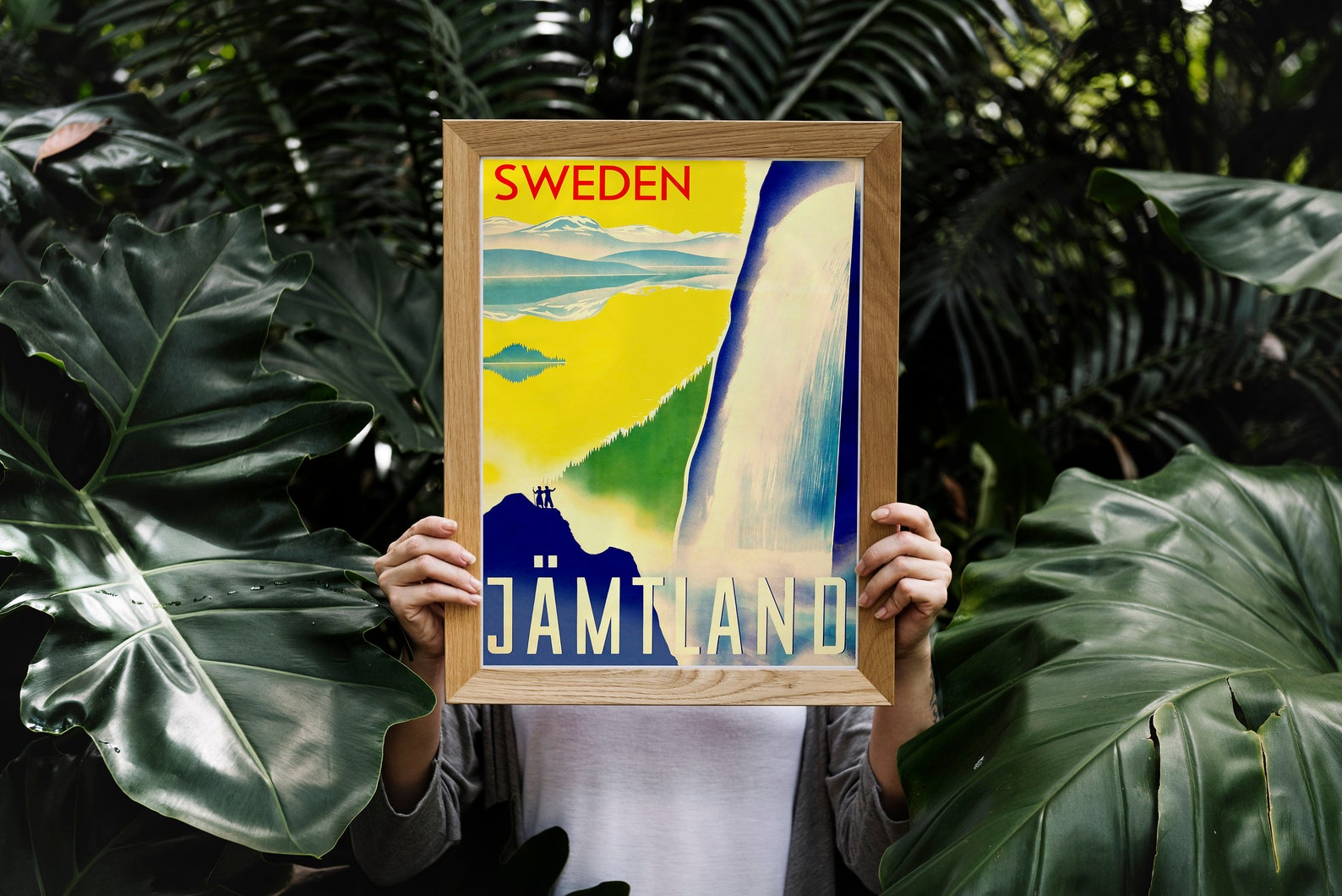 Vintage retro style Sweden Poster Sweden Jamtland Travel wall Etsy