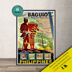 Vintage Baguio Philippines Tourism Poster  A3 Print