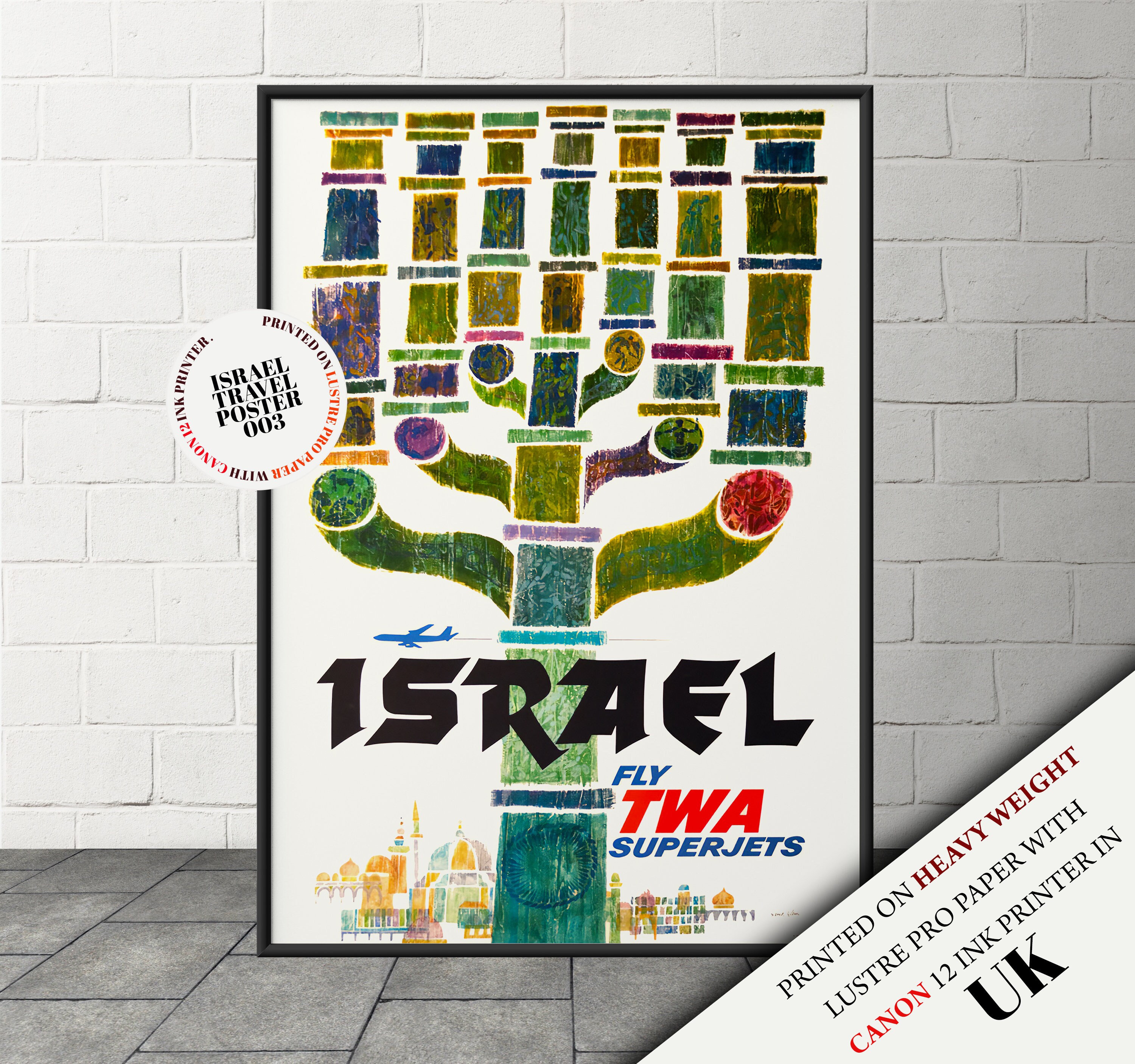 travel poster,Israel Holy Land Travel wall decor travel wall art 006 Vintage retro style Israel Holy Land