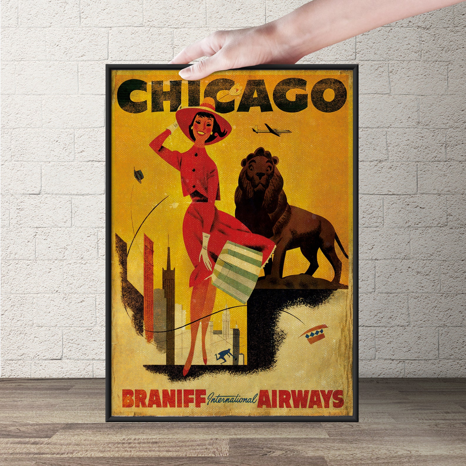 Chicago Vintage Retro Poster Wall Art Chicago trvel poster Etsy