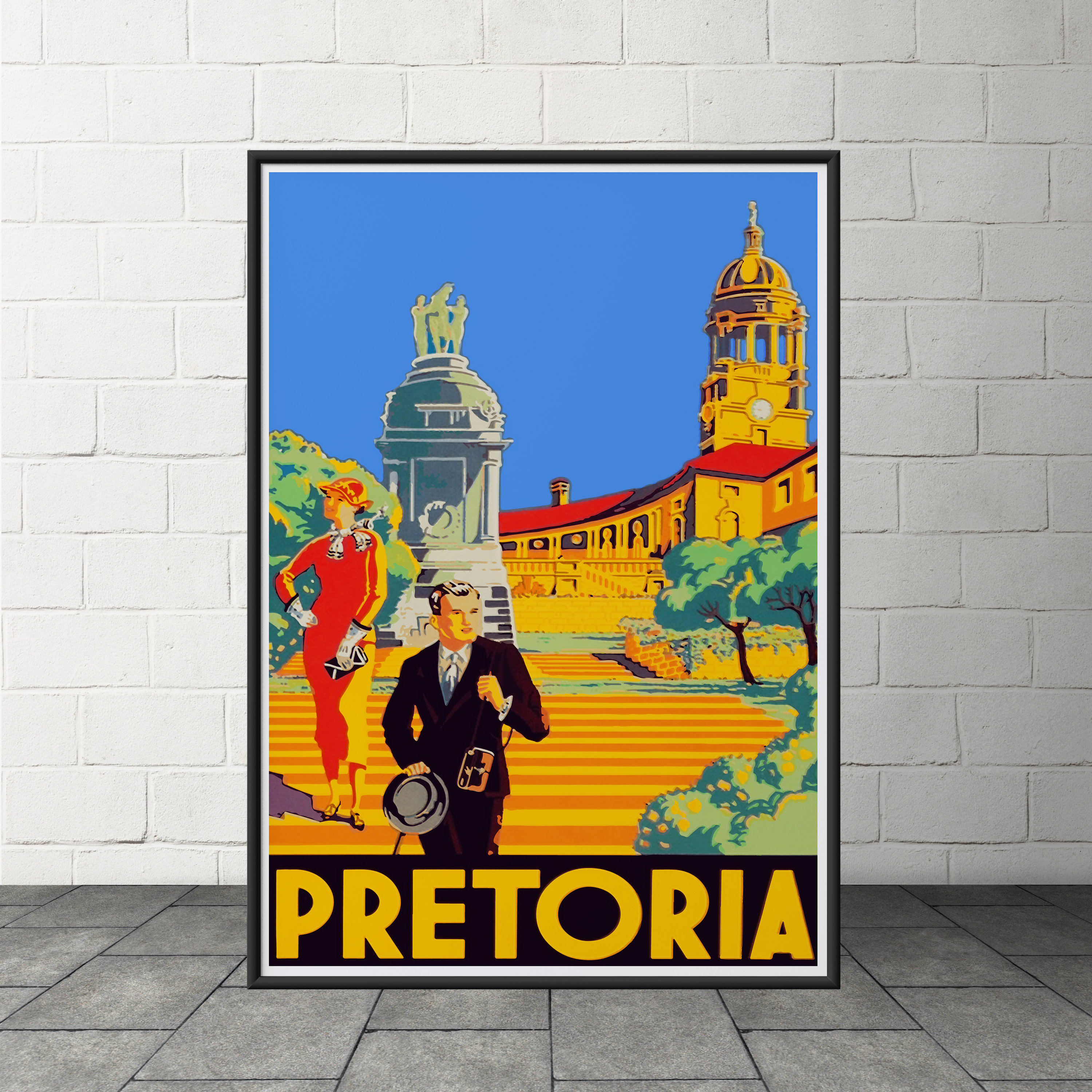 Vintage retro Pretoria South Africa Print Vintage Travel Etsy