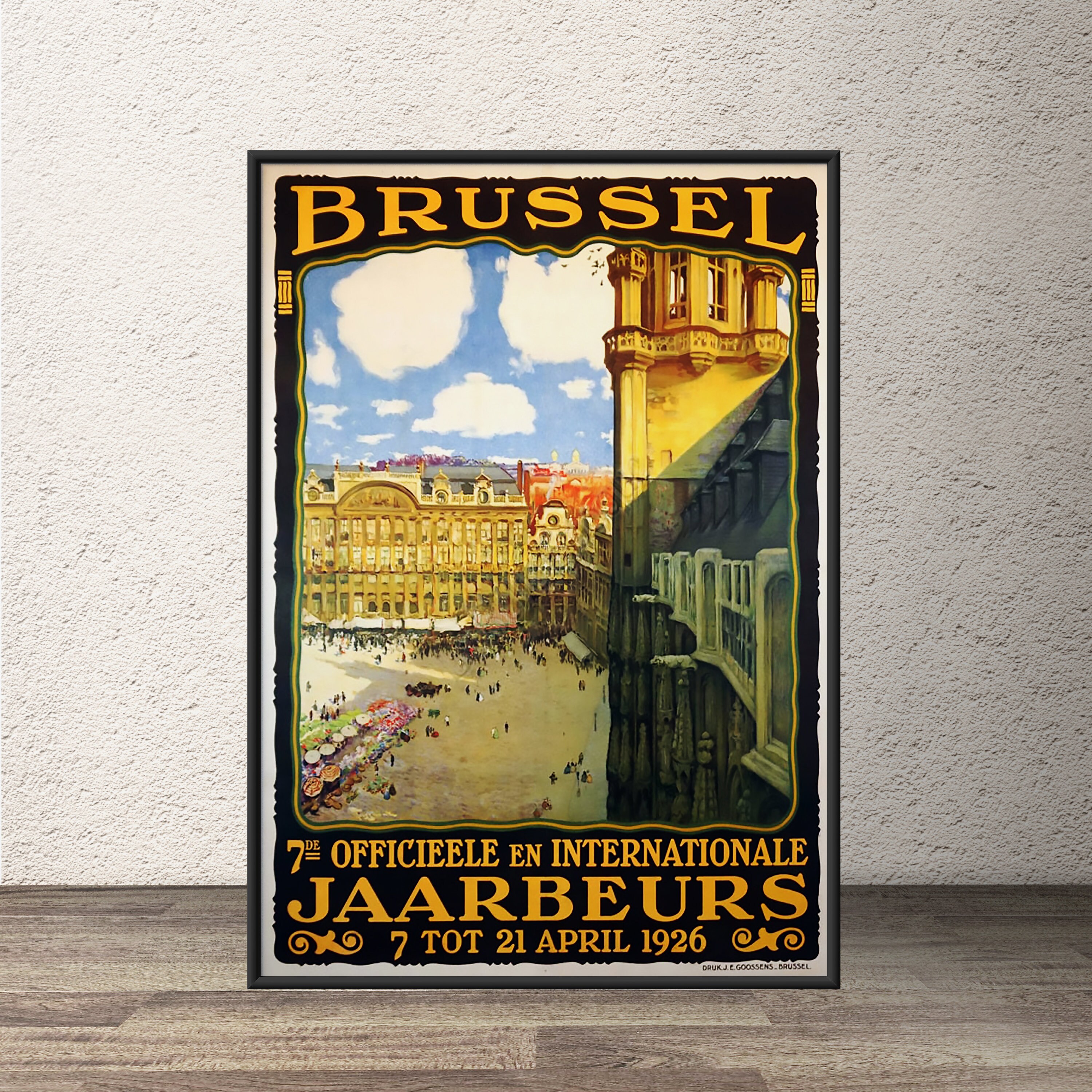 Vintage rétro Belgique Brussel Travel PosterRetro Wall Etsy