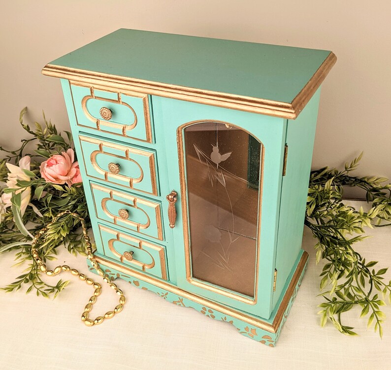 Painted Jewelry Box Girls Jewelry Chest Ladies Jewelry Etsy