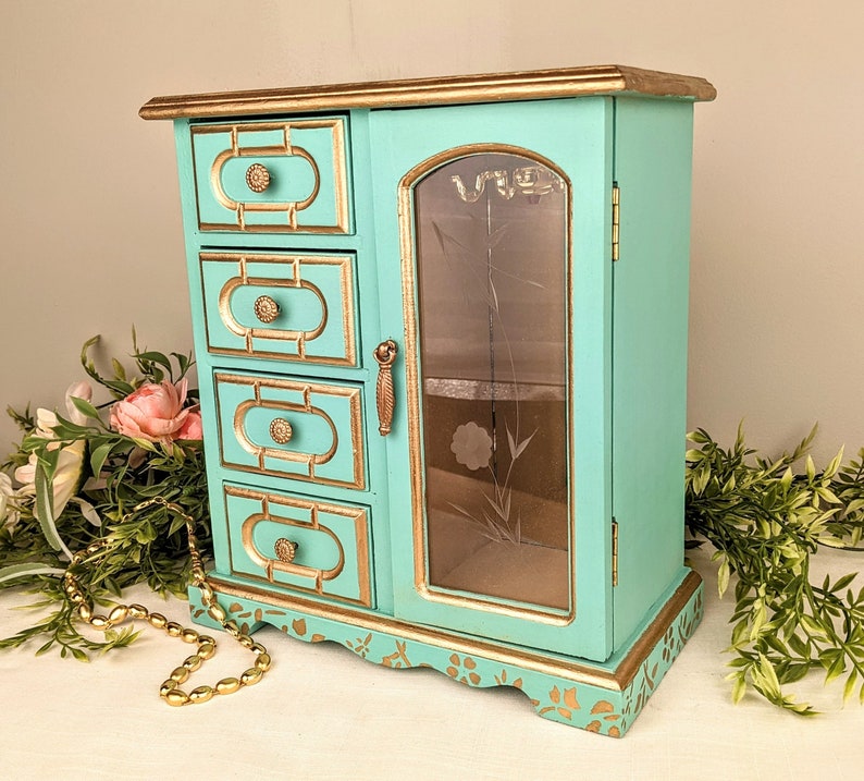 Painted Jewelry Box Girls Jewelry Chest Ladies Jewelry Etsy