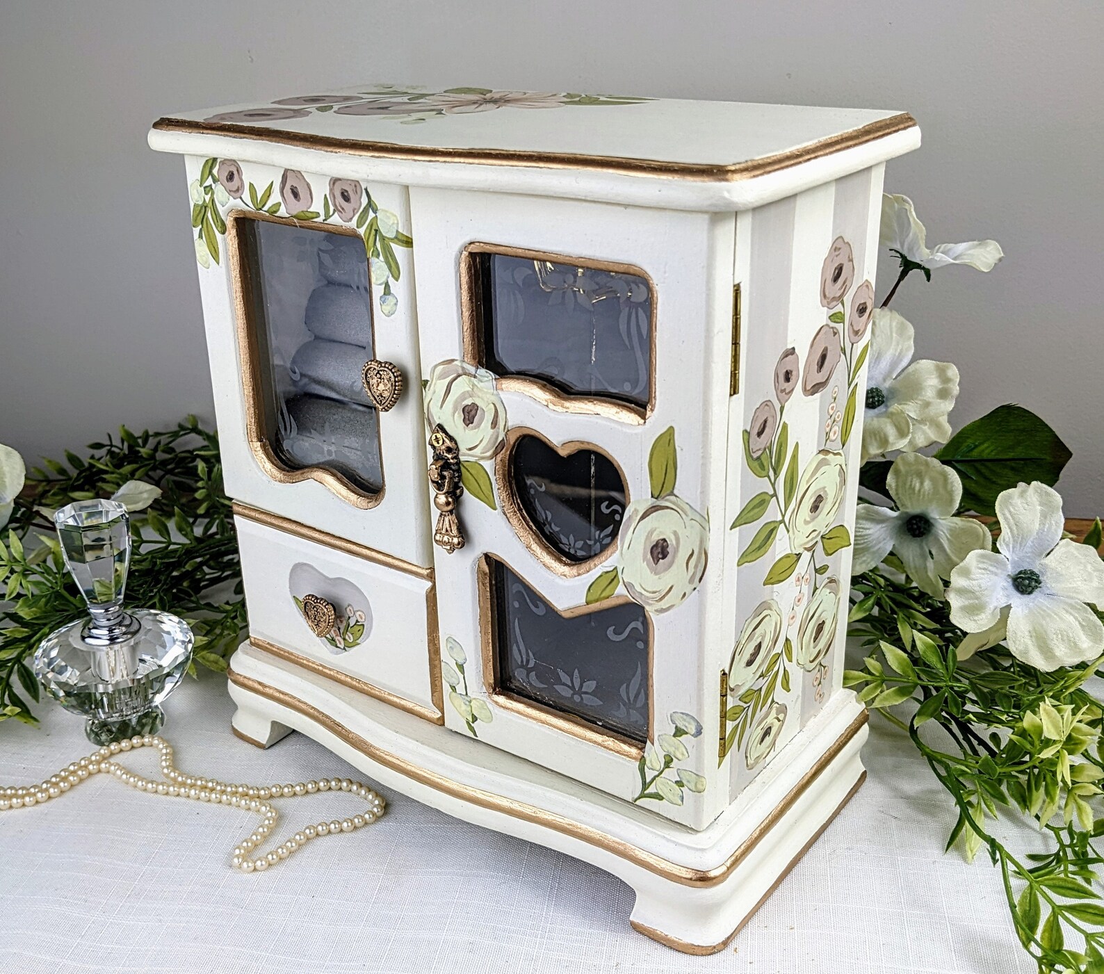 Girls Painted Jewelry Box Baby Shower Gift Jewelry Armoire Etsy