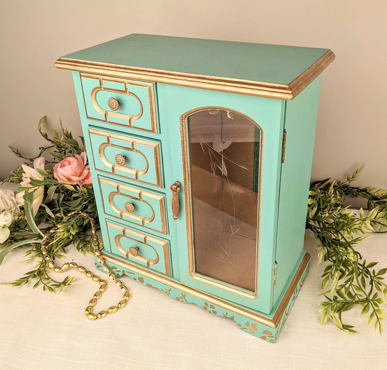 Painted Jewelry Box Girls Jewelry Chest Ladies Jewelry Etsy