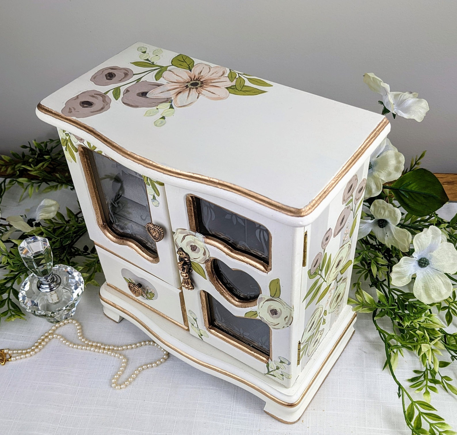 Girls Painted Jewelry Box Baby Shower Gift Jewelry Armoire Etsy