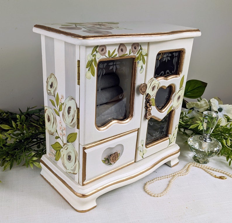Girls Painted Jewelry Box Baby Shower Gift Jewelry Armoire Etsy