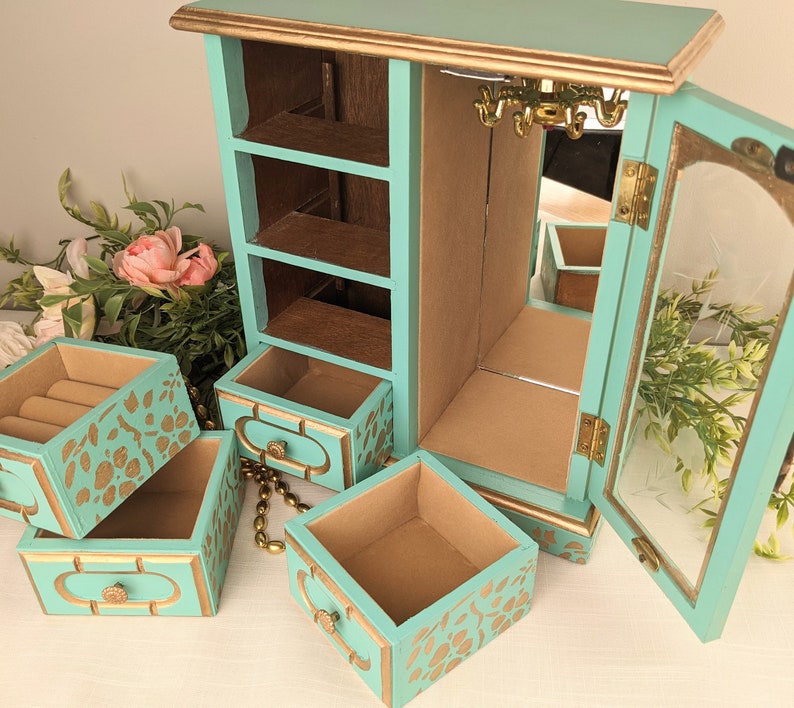 Painted Jewelry Box Girls Jewelry Chest Ladies Jewelry Etsy