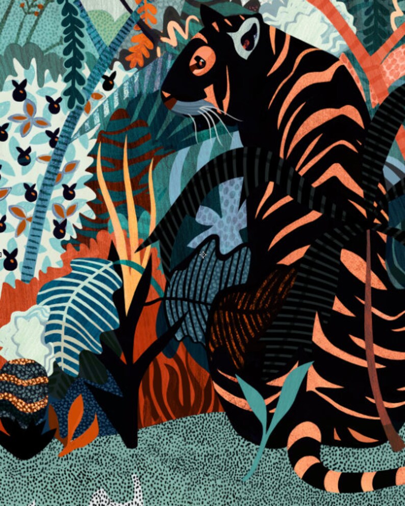 Jungle Book Art Print, Colorful Decor, Classic Book, Rudyard Kipling