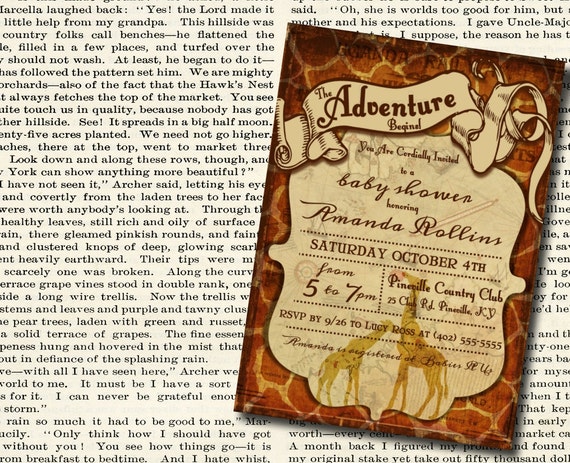 Items similar to Vintage Safari Adventure Printable Bridal/Baby Shower ...