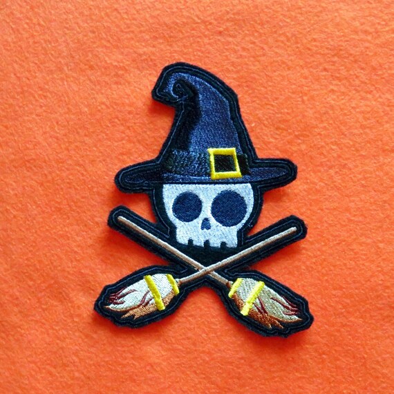 Skull Cross Bones Crossbones Embroidered Sew On Patch 5 1//2/" W X 6/" H