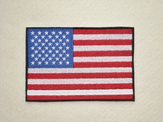 4 1//2/" Iron On Patch Patriotic Amerca Biker United States of America /"U S A/"