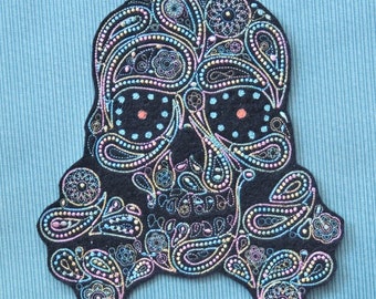 Paisley Skull with Rhinestones Ladies 4 INCH PATCH Paisley Skull with Rhinestones Ladies 4 INCH PATCH