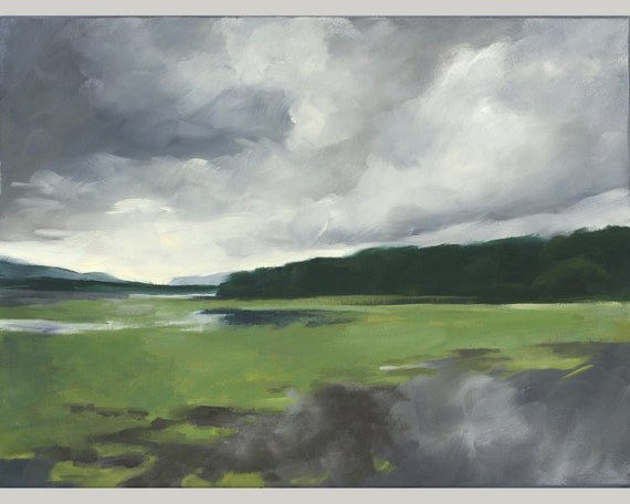 Original Oil Painting Stormy Summer Sky Over Hudson River Etsy Original Oil Painting Stormy Summer Sky Over Hudson River Etsy