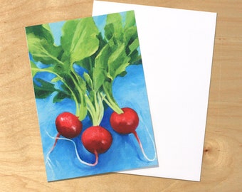 Three Radishes - Blank Notecard from original oil painting