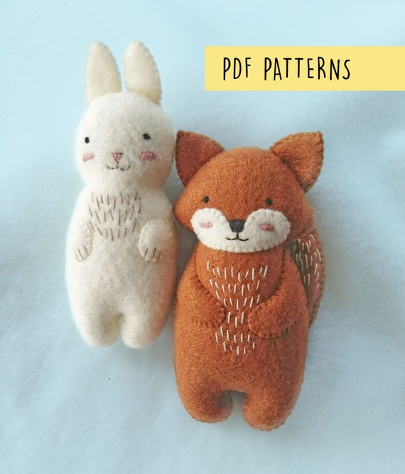 20 Piece Woodland Creatures Felt Plush Animals Sewing Patterns PDF, SVG  Download, Perfect for Baby Gift Mobile or Woodland Nursery Decor 