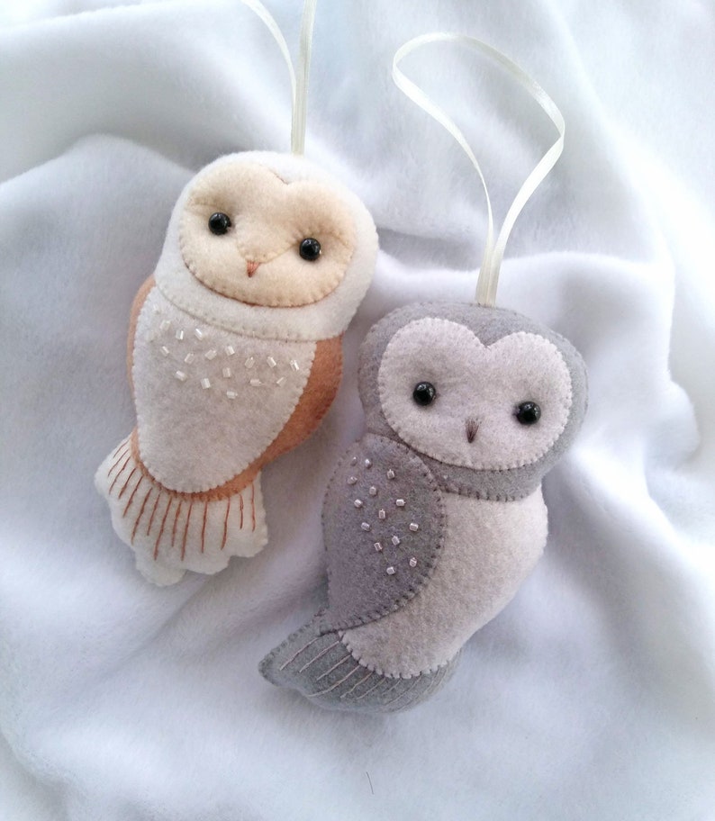 BEST SELLER Barn Owl Felt Hanging Toy for a Winter Season Decoration