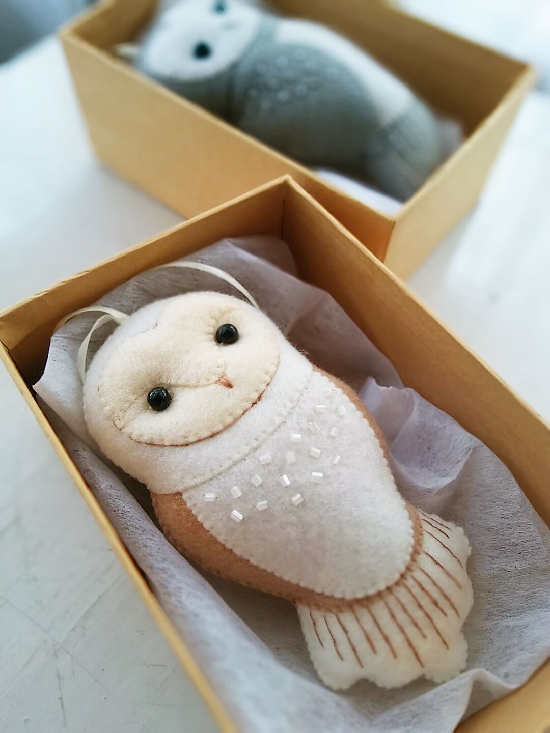 BEST SELLER Barn Owl Felt Hanging Toy for a Winter Season Decoration