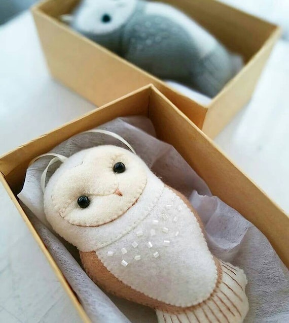 BEST SELLER Barn Owl Felt Ornament for a Winter Holiday Themed - Etsy