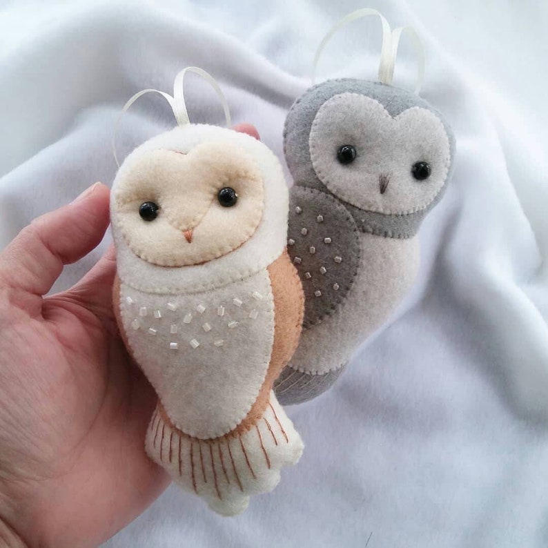 BEST SELLER Barn Owl Felt Hanging Toy for a Winter Season Decoration