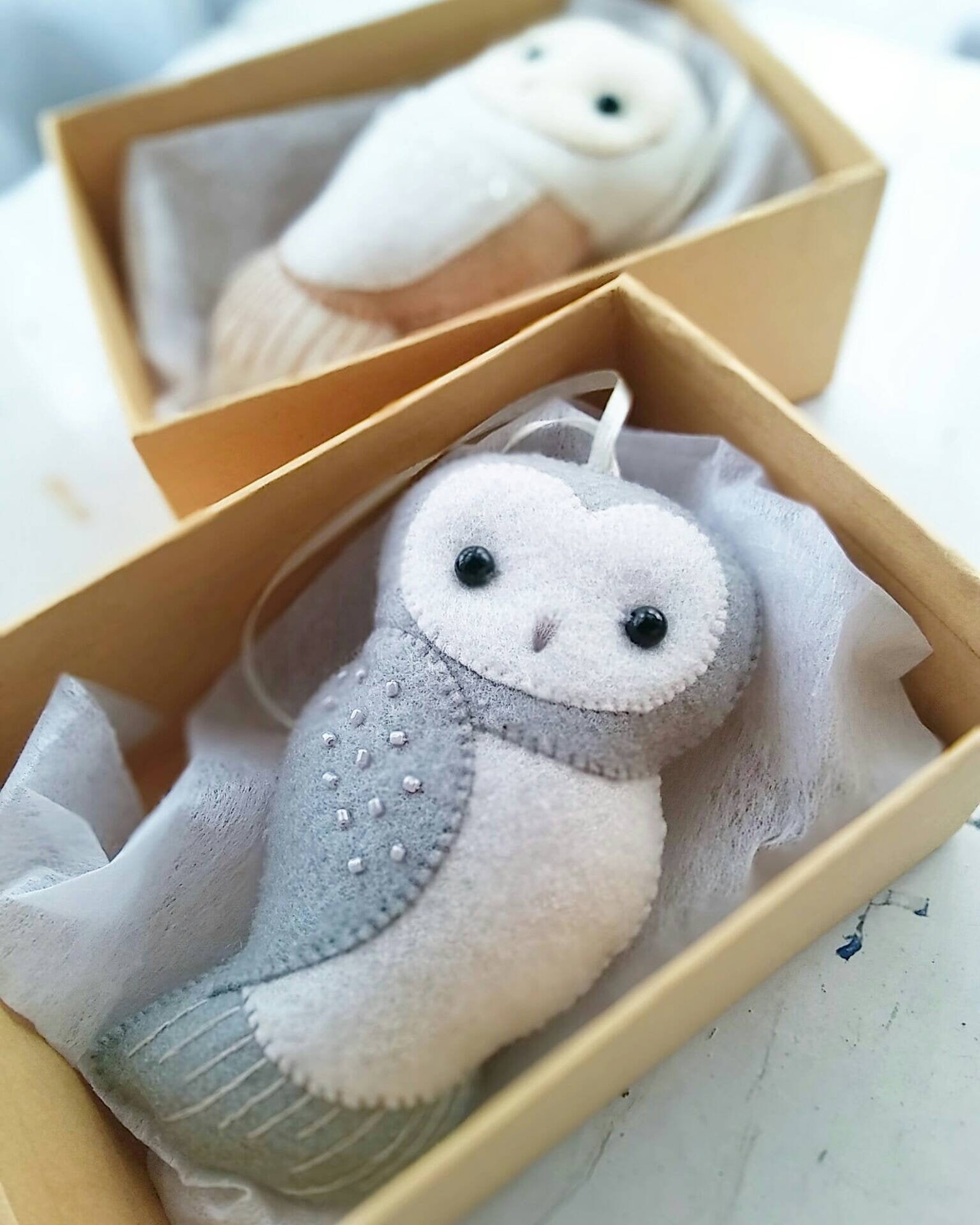 Gray Owl Felt Ornament for a Winter Holiday Themed Decoration - Etsy