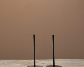 8”Set of 2 Metal Rod Display Stand For Tribal Art - 3” Base