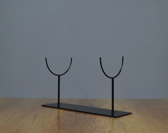 8" Double rod “U” Display stand for sculptures - 12”x4 Base