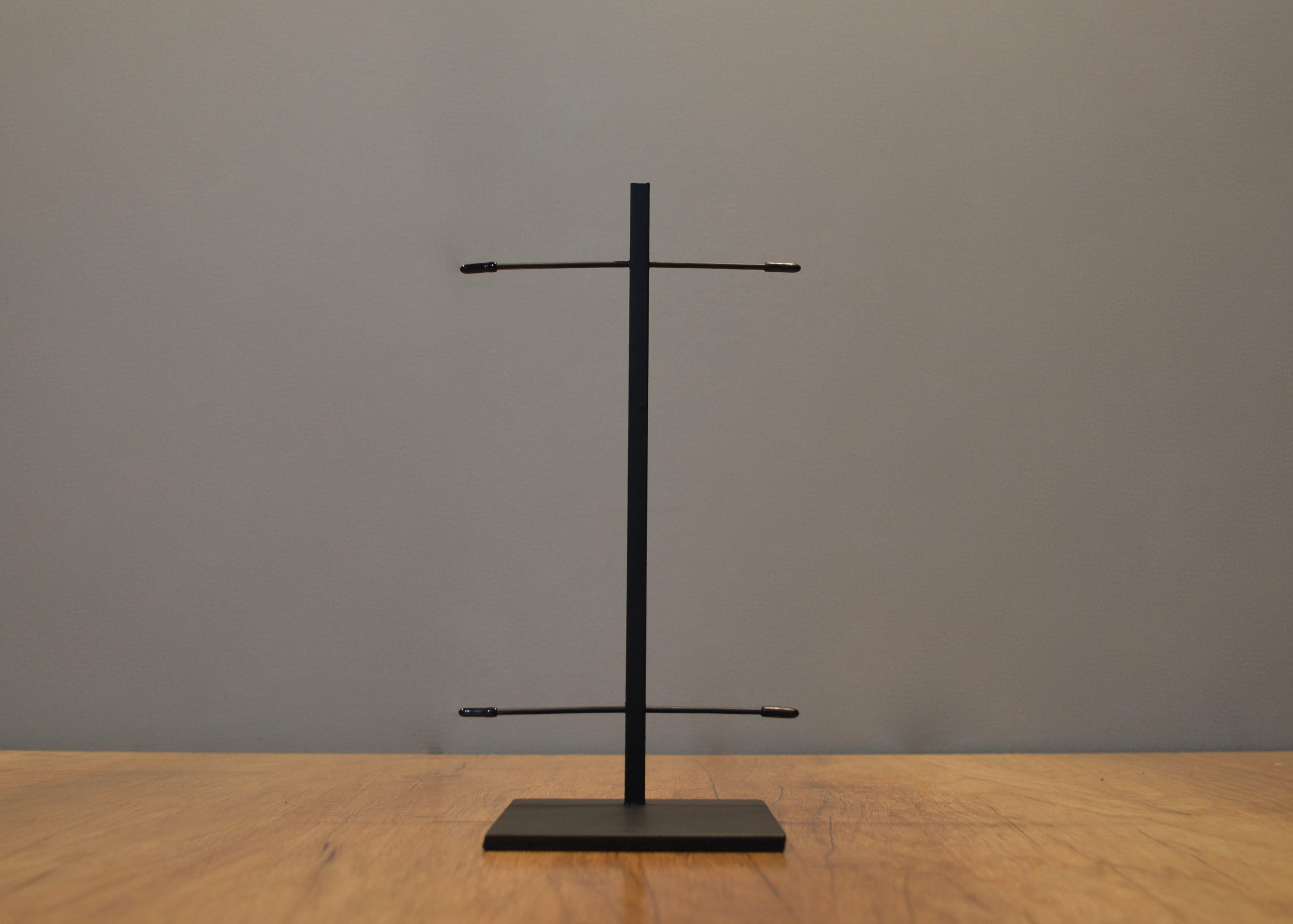 10” High Double Crossbar Metal Display Stand for Art Objects - 4x4 Base ...