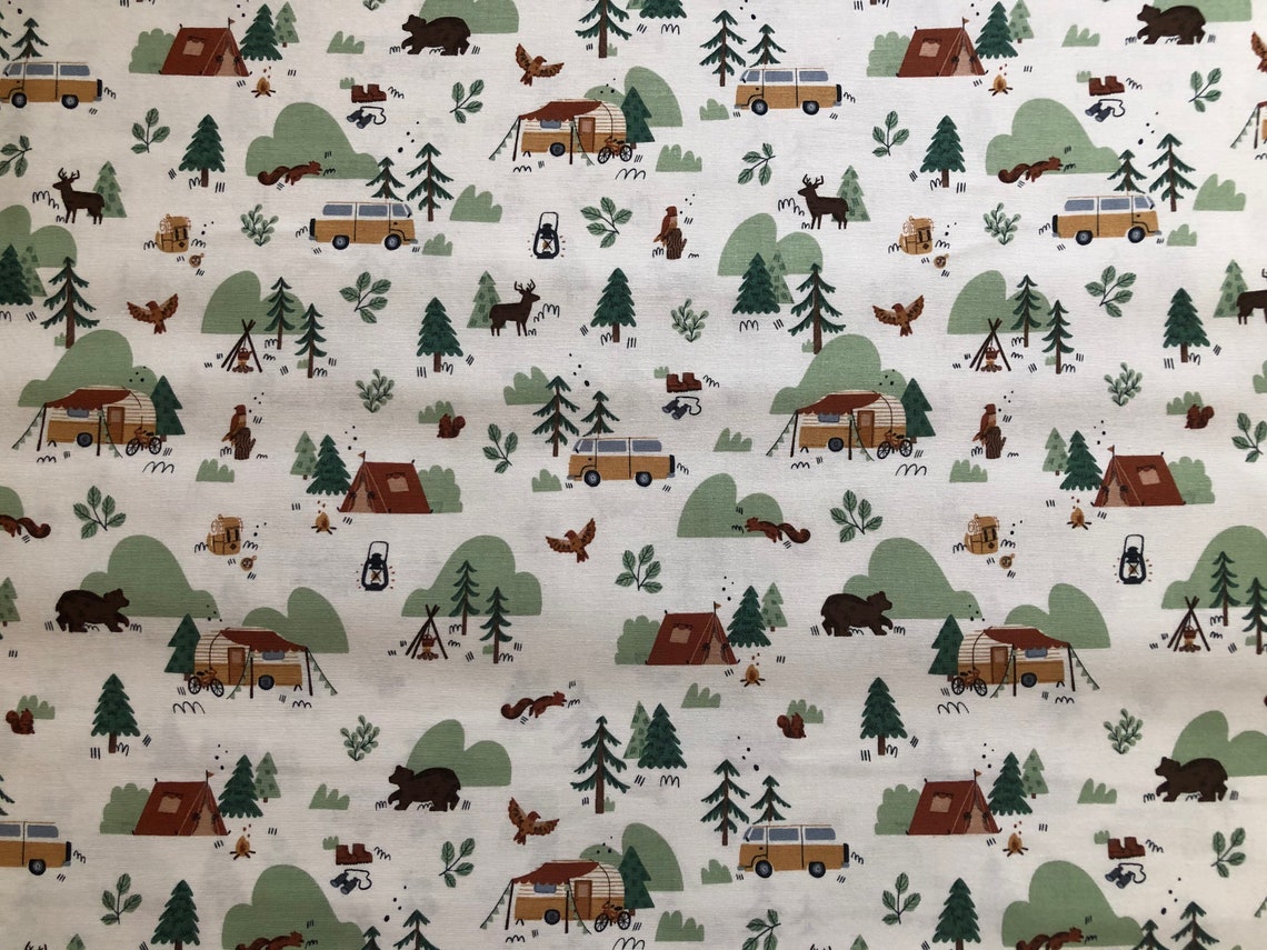 Camp Woodland Camping Fabric by Riley Blake Designs Cotton Etsy