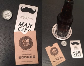 Personalized "Man Card" wallet sized bottle opener