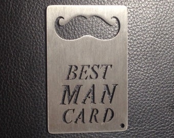 Best Man Card, Credit Card sized Bottle Opener