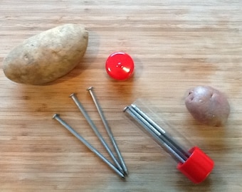 Potato Baking/Cooking, Outdoor Hot Dog BBQ/Barbecuing Nails, Set of 6 ( Stainless Steel)