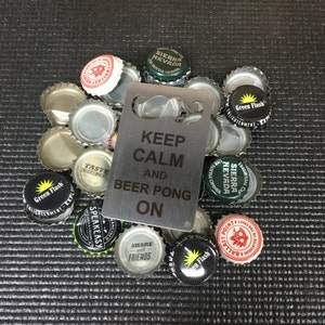 Keep Calm & Beer Pong On, Man Card, abridor de garrafas do tamanho de um cartão de crédito