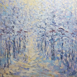 FIRST SNOW, snow, winter, holidays, original oil painting, landscape art, mountains, gift, canvas art