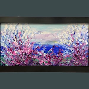 BLUERIDGE SPRING, original oil painting, impressionist, wall art, canvas painting, blue ridge mountains, spring art