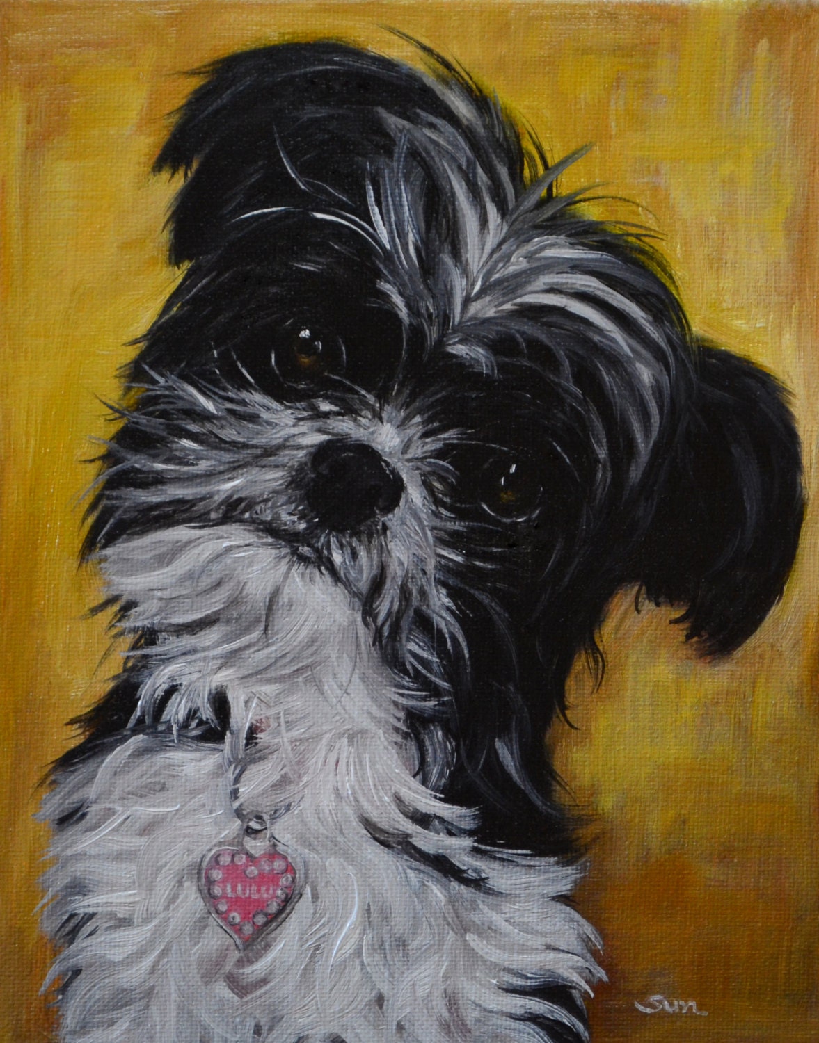Shitzu Shorkie Shih Tzu Yorkie Mix Dog Art Dog Etsy