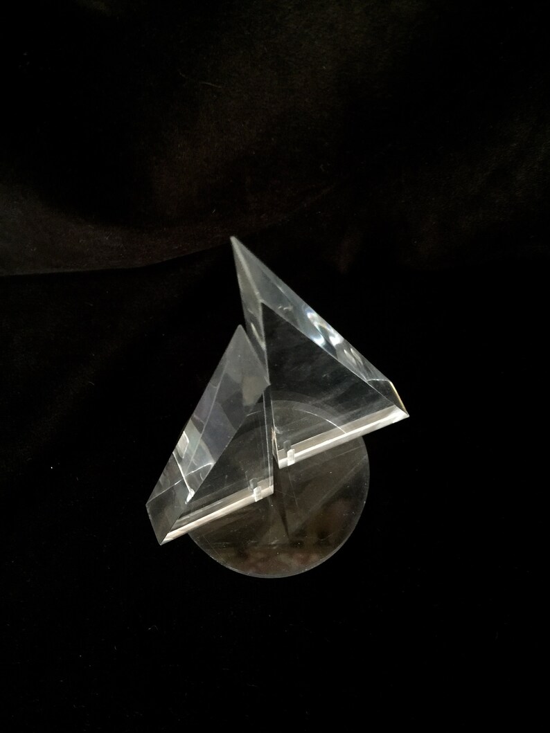 Vintage ~ 1970s ~ Modern Lucite Sailboat ~ Paperweight ~ Nautical Deco ~