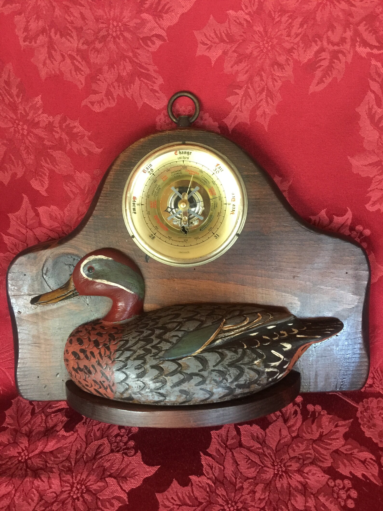 Vintage 1950s Mahogany Duck Barometer Wall Hanging by Etsy