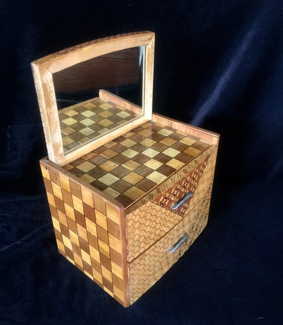 Antique ~ 1940s ~ Hakone Zaiku Craft Work Wooden M