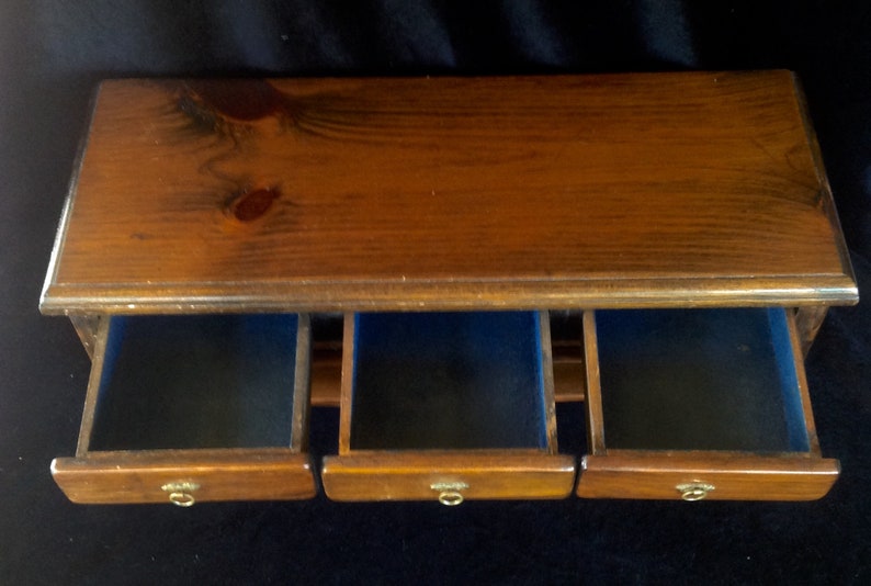 Vintage /& handmade ~ Mid Century 1950s ~ Walnut Wooden Jewelry Box ~ Brass Accents ~ See the details and love that went into its creation