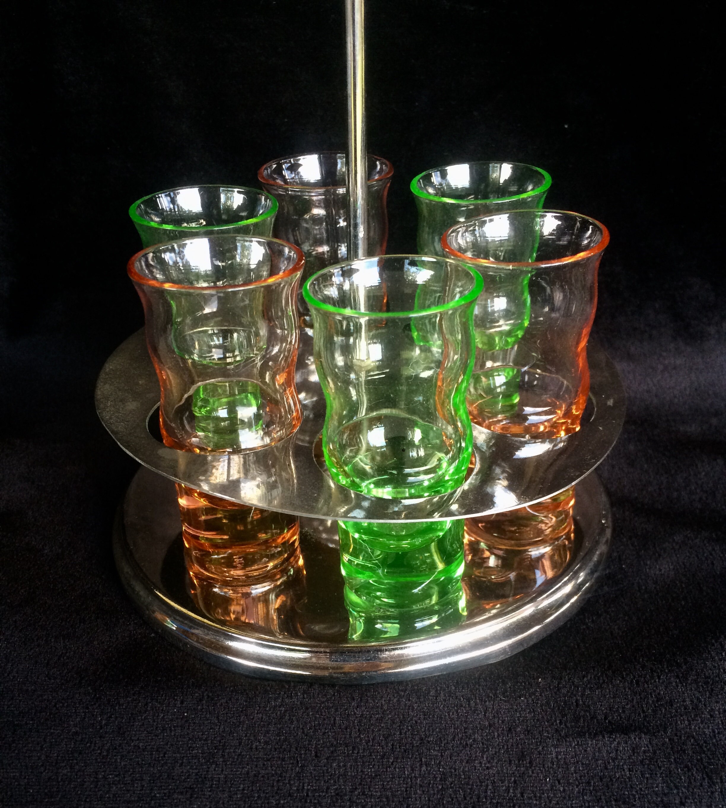 Kitchen & Dining Set of 3 Depression era shot glasses Drink & Barware