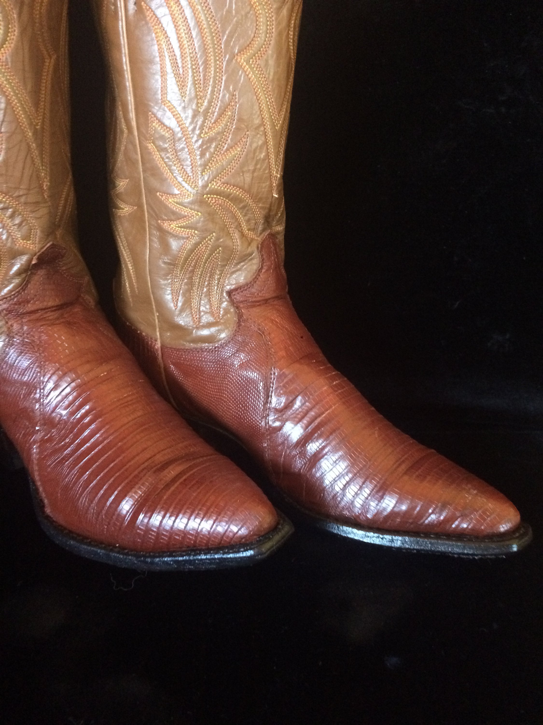 Size 5 B Justin Womens Vintage Cowboy Western Boots Light Pink Lizard