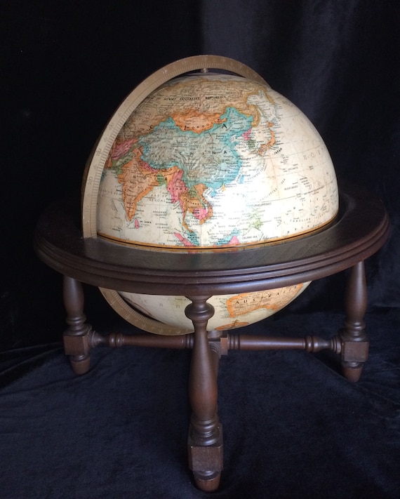 Vintage Antique Replogle Globe 12/" World Classic Series Raised With Tripod Stand