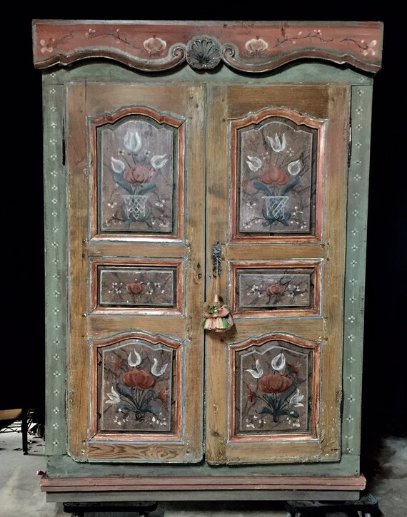 Awesome 19th Century Pennsylvania Dutch Polychrome Painted Etsy