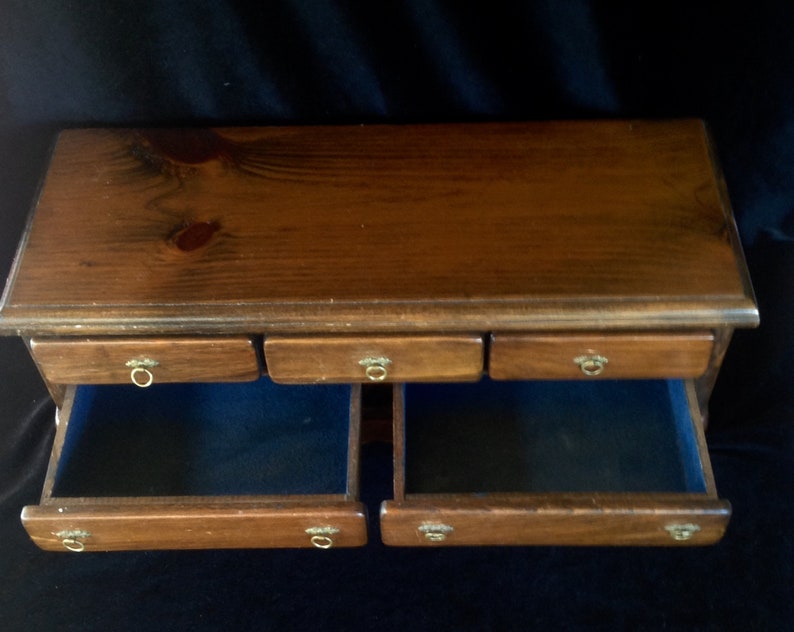Vintage /& handmade ~ Mid Century 1950s ~ Walnut Wooden Jewelry Box ~ Brass Accents ~ See the details and love that went into its creation