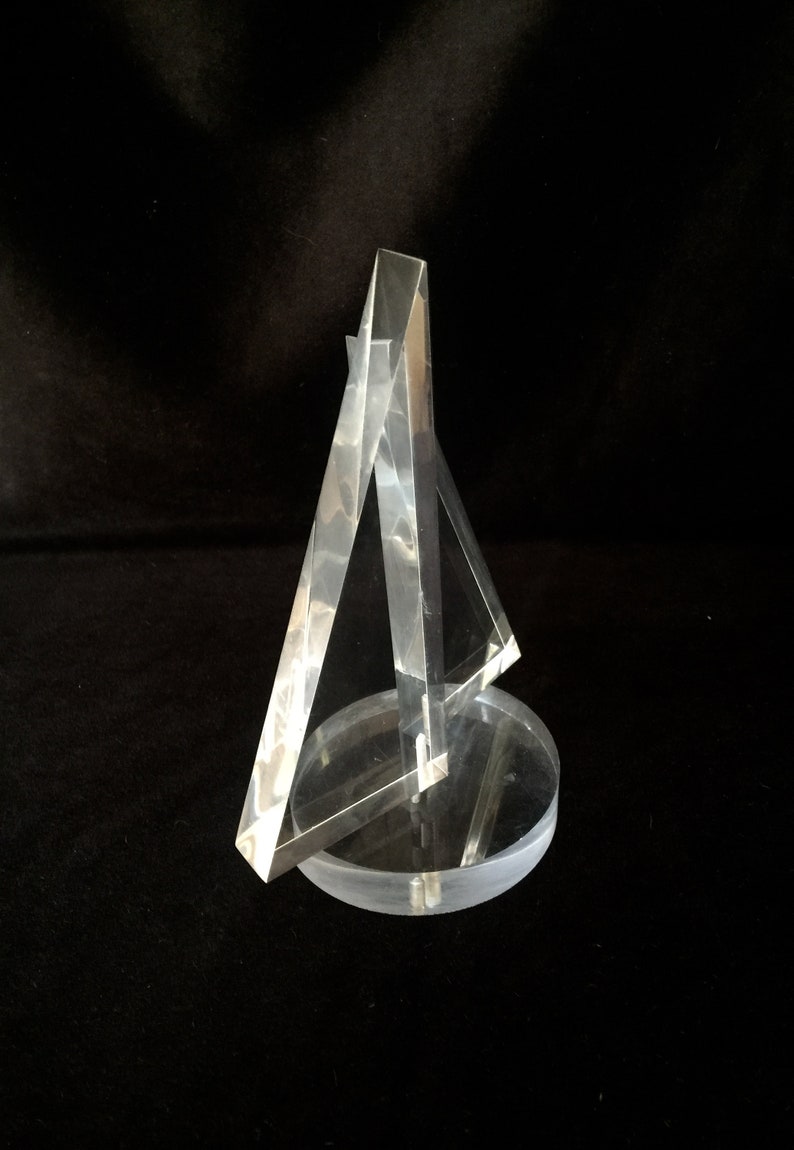 Vintage ~ 1970s ~ Modern Lucite Sailboat ~ Paperweight ~ Nautical Deco ~