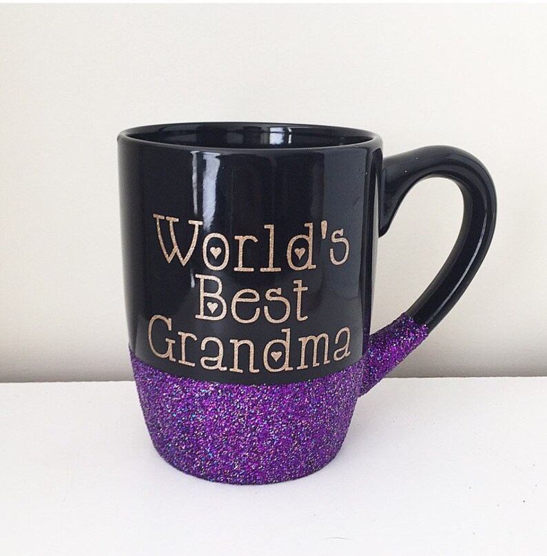 World's Best Grandma Mug grandma mug glitter mug Etsy