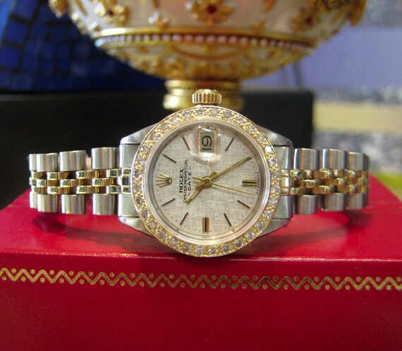 vintage rolex women's diamond watch