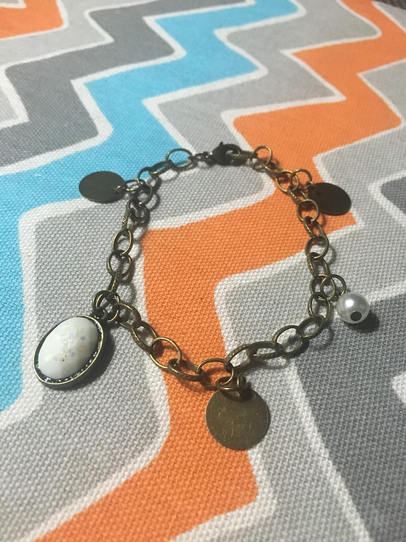Antique Bronze Charm Bracelet